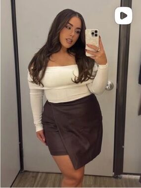 Old Navy Black Faux Leather Wrap-Style Mini Skirt